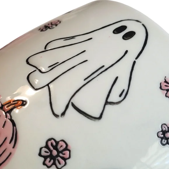 NWT Pink Pastel Ghost Halloween Mug Goblin & Ghoul Ceramic Coffee Cup Summerween - Picture 13 of 16